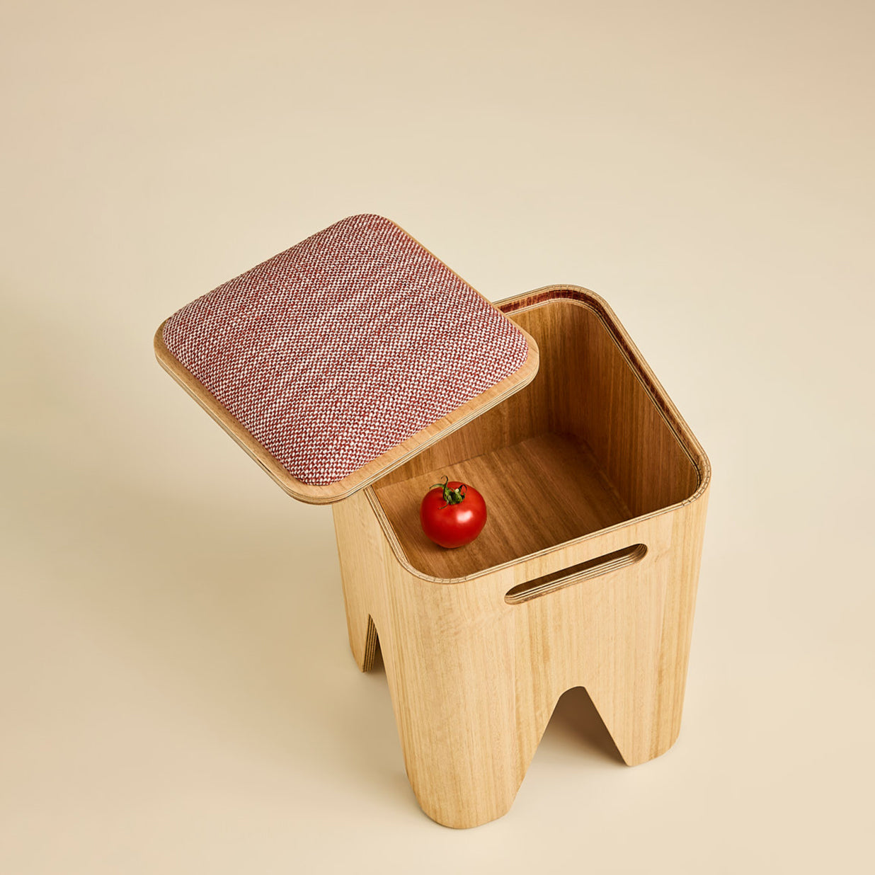 Jumping Stool with Upholstered Lid Detail