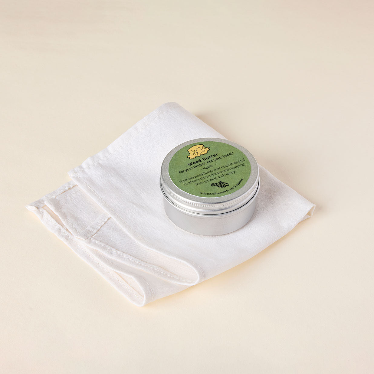 Wood Butter Cloth & Tin - Lid Closed